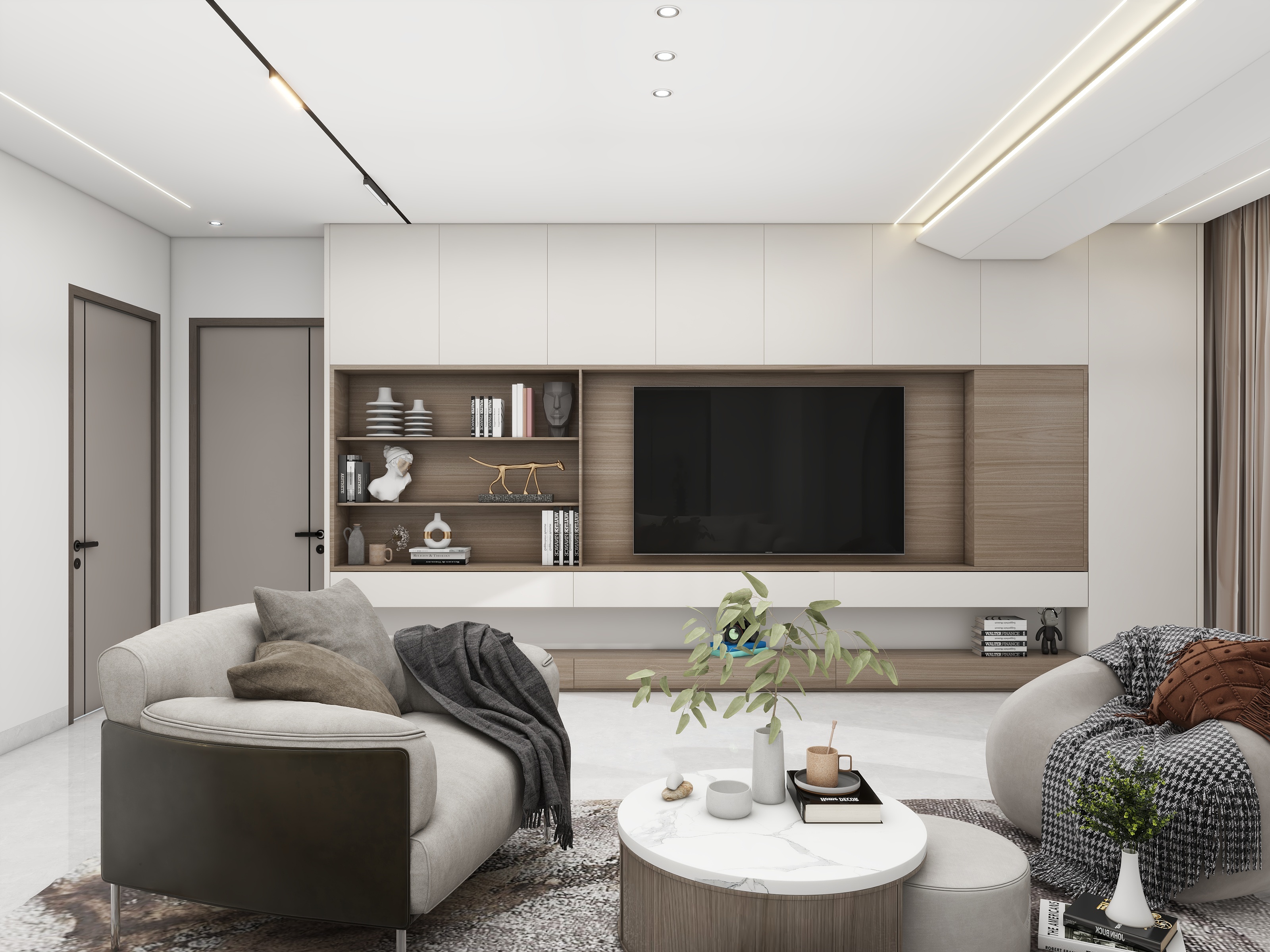 毕节艺禾装饰设计有限公司一邓思诚-德溪大院现代简约139㎡4室装修效果图