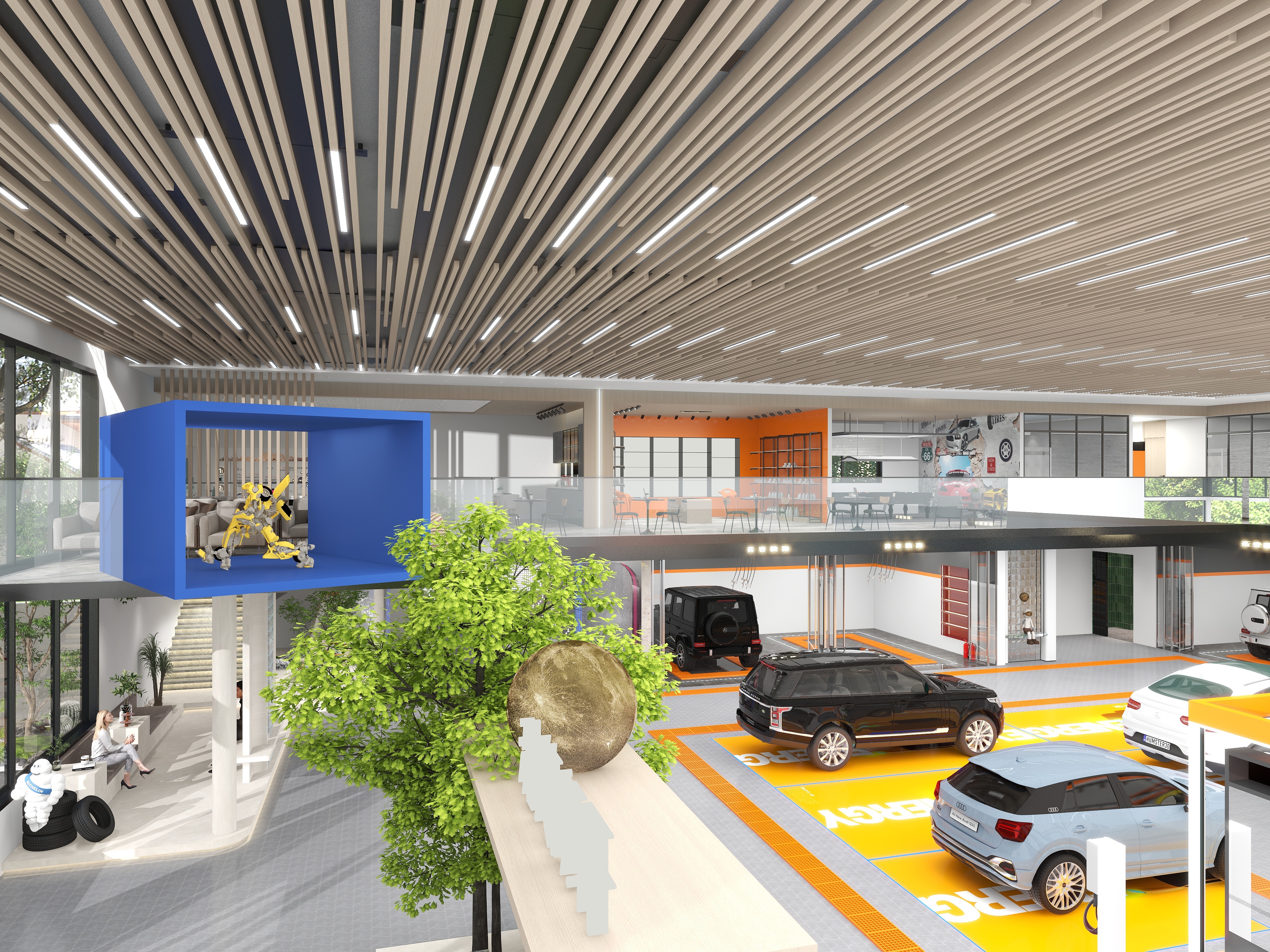 夏谜-洗笑颜开汽车美容会所-装修设计方案