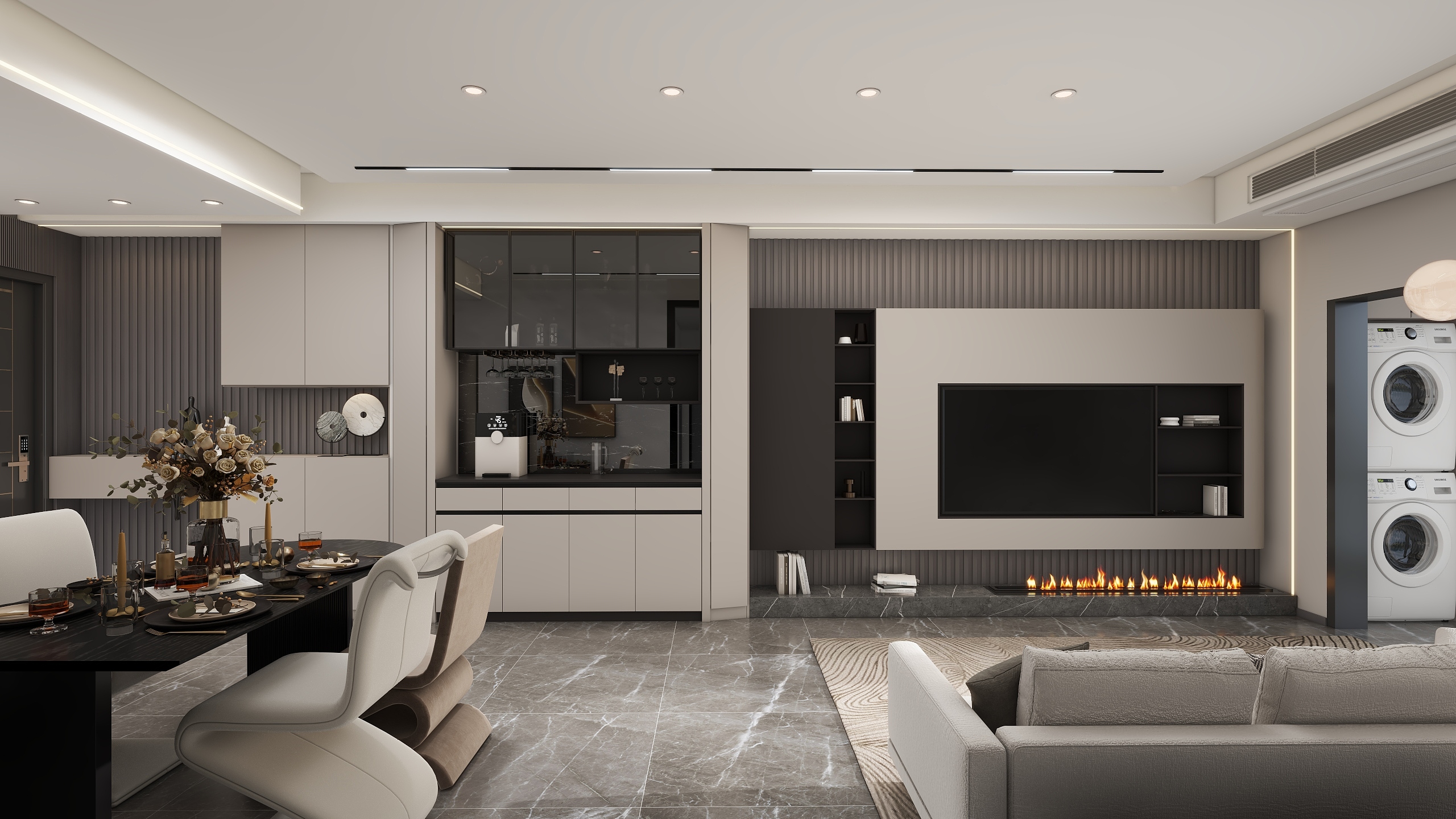 MS----95m²三室意式轻奢-装修设计方案