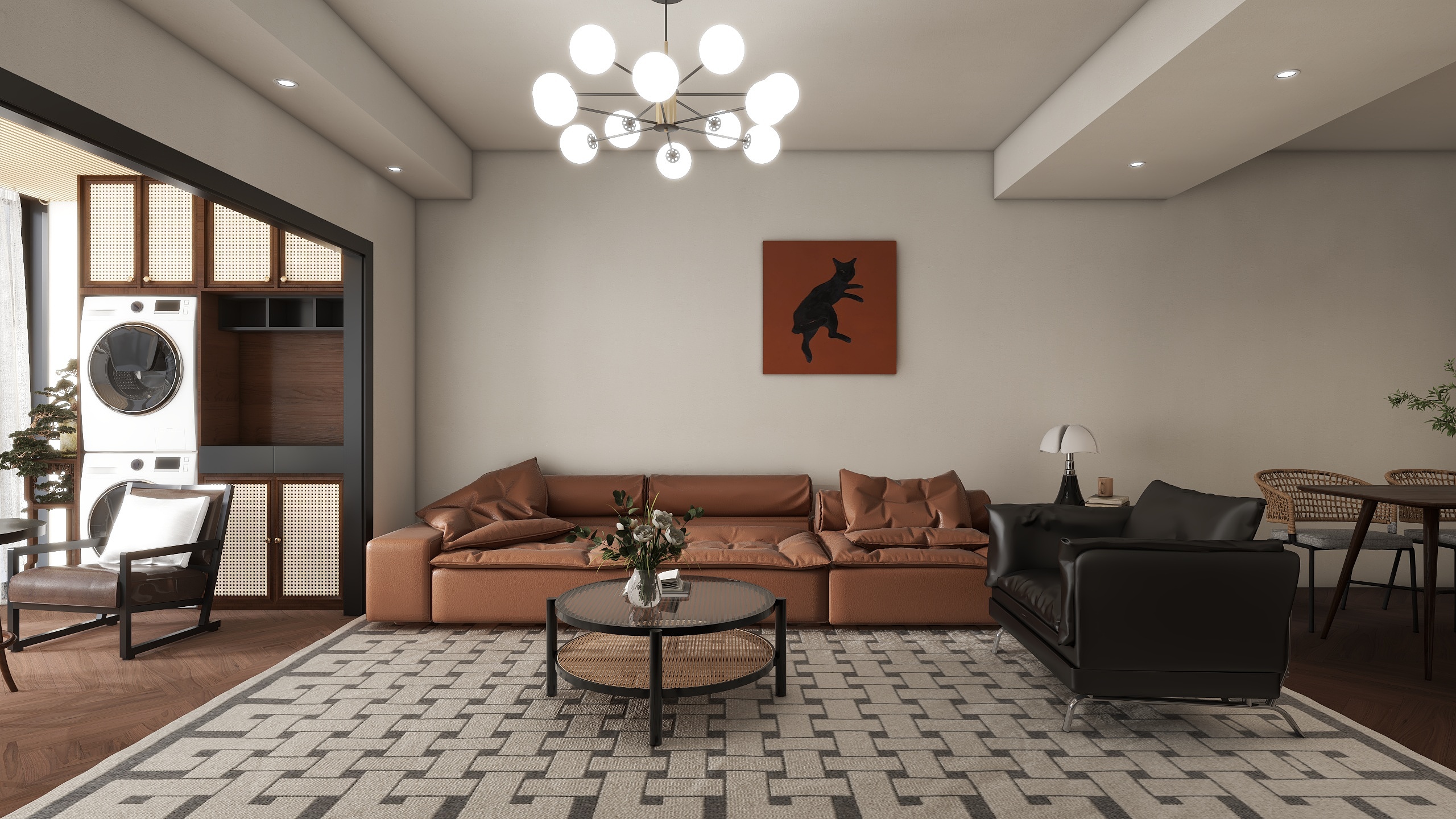 浣艺木语-81㎡2室装修效果图