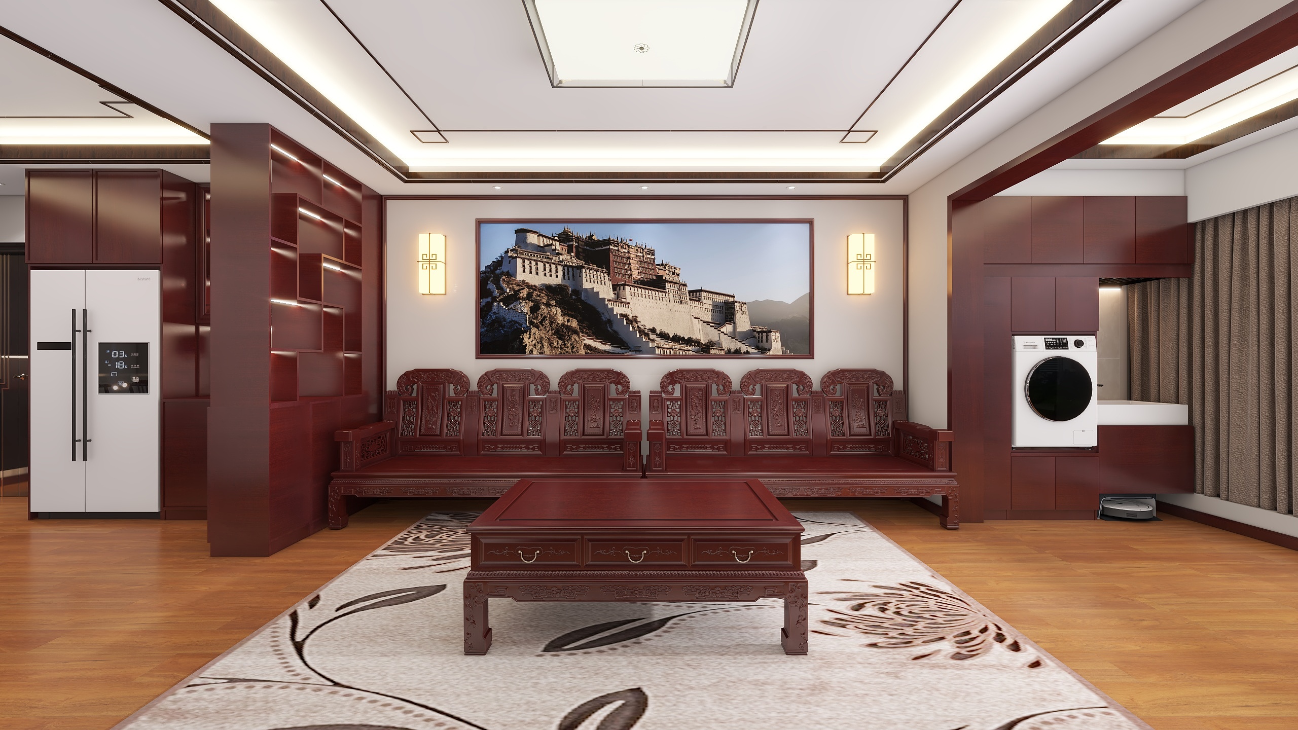 成爽-四川马尔康太阳公馆（125平方中式藏式四居室）装修效果图