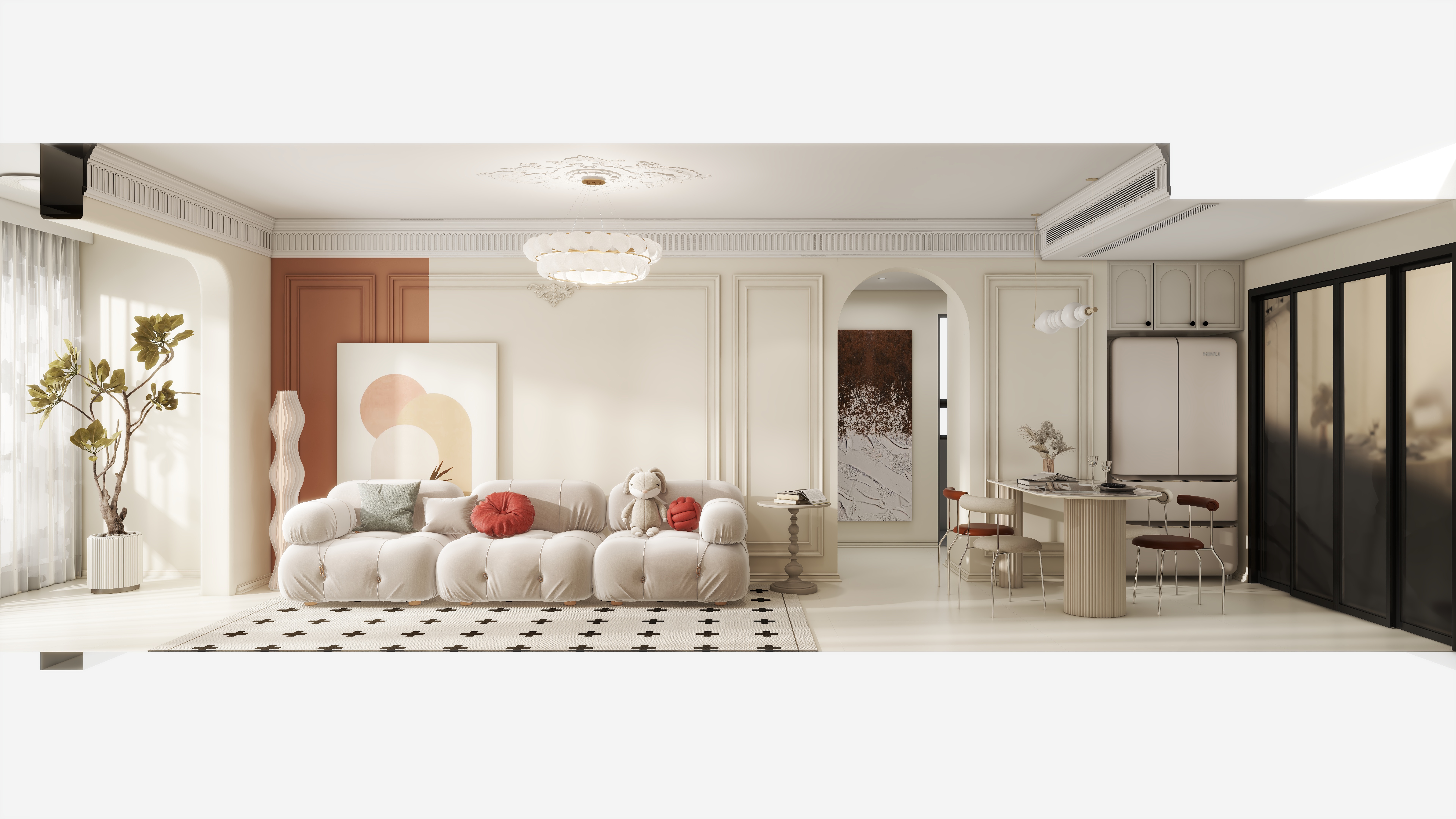 DESIGN.東-法式奶油｜禹洲融信CONE玺湾73㎡大宅-装修设计方案