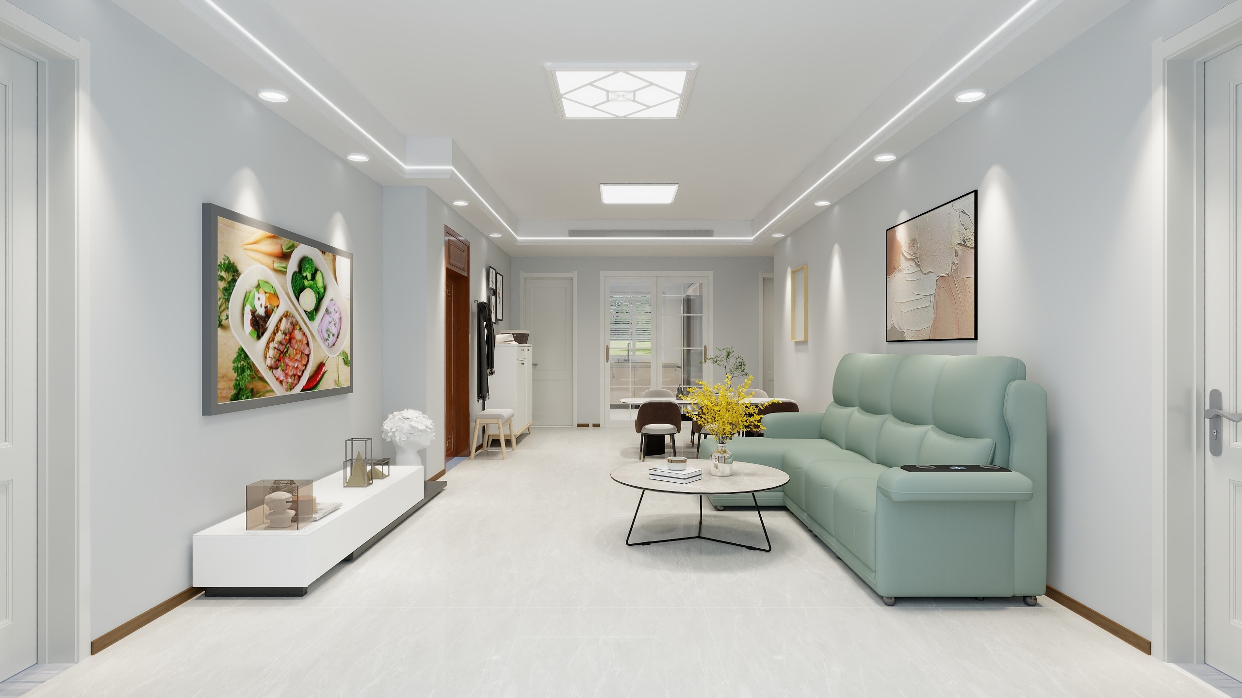 倪伟华-橡树澜湾128平方现代简约美筑设计-装修设计方案