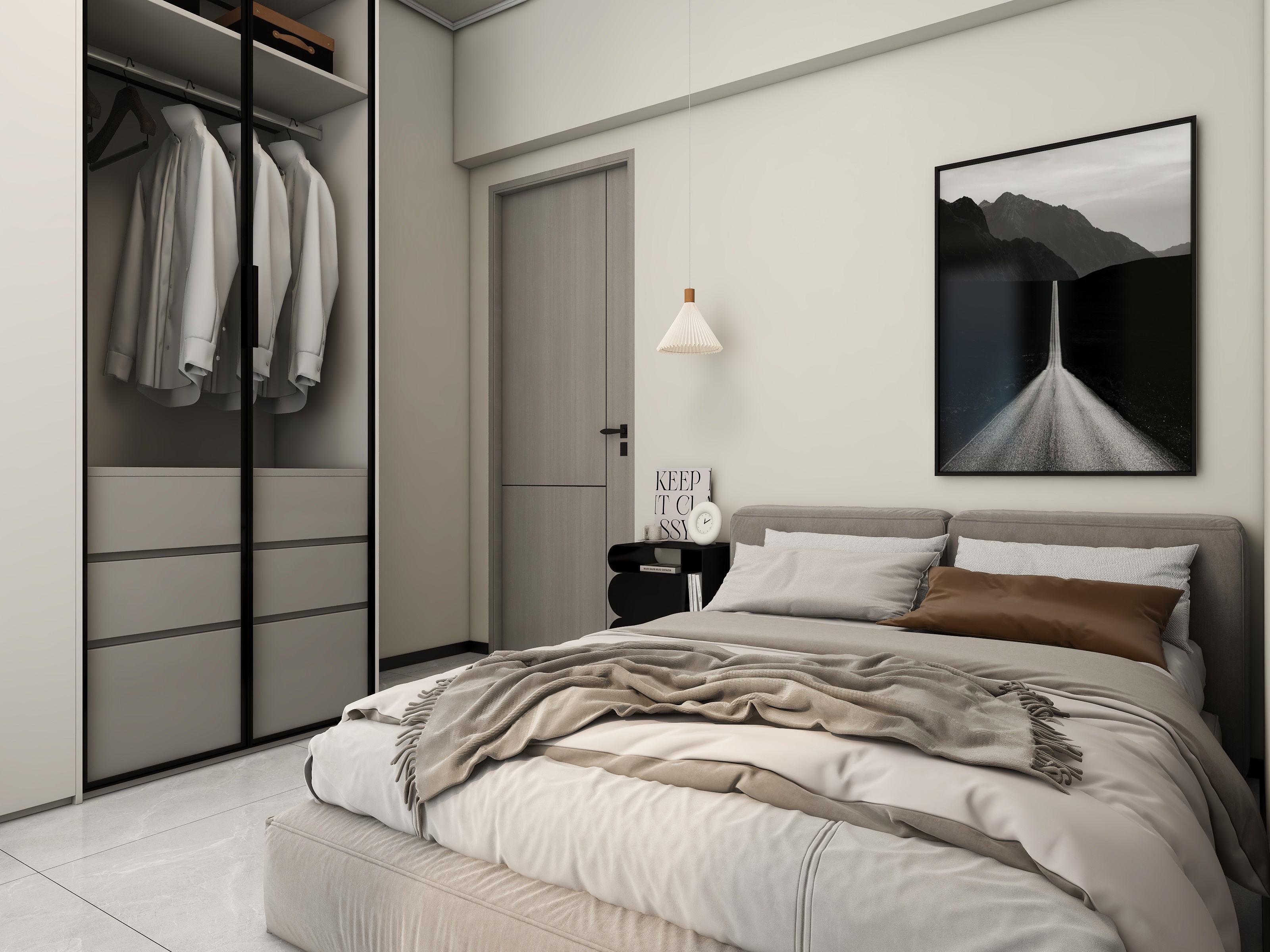 玟佰-奶油风三室装修效果图