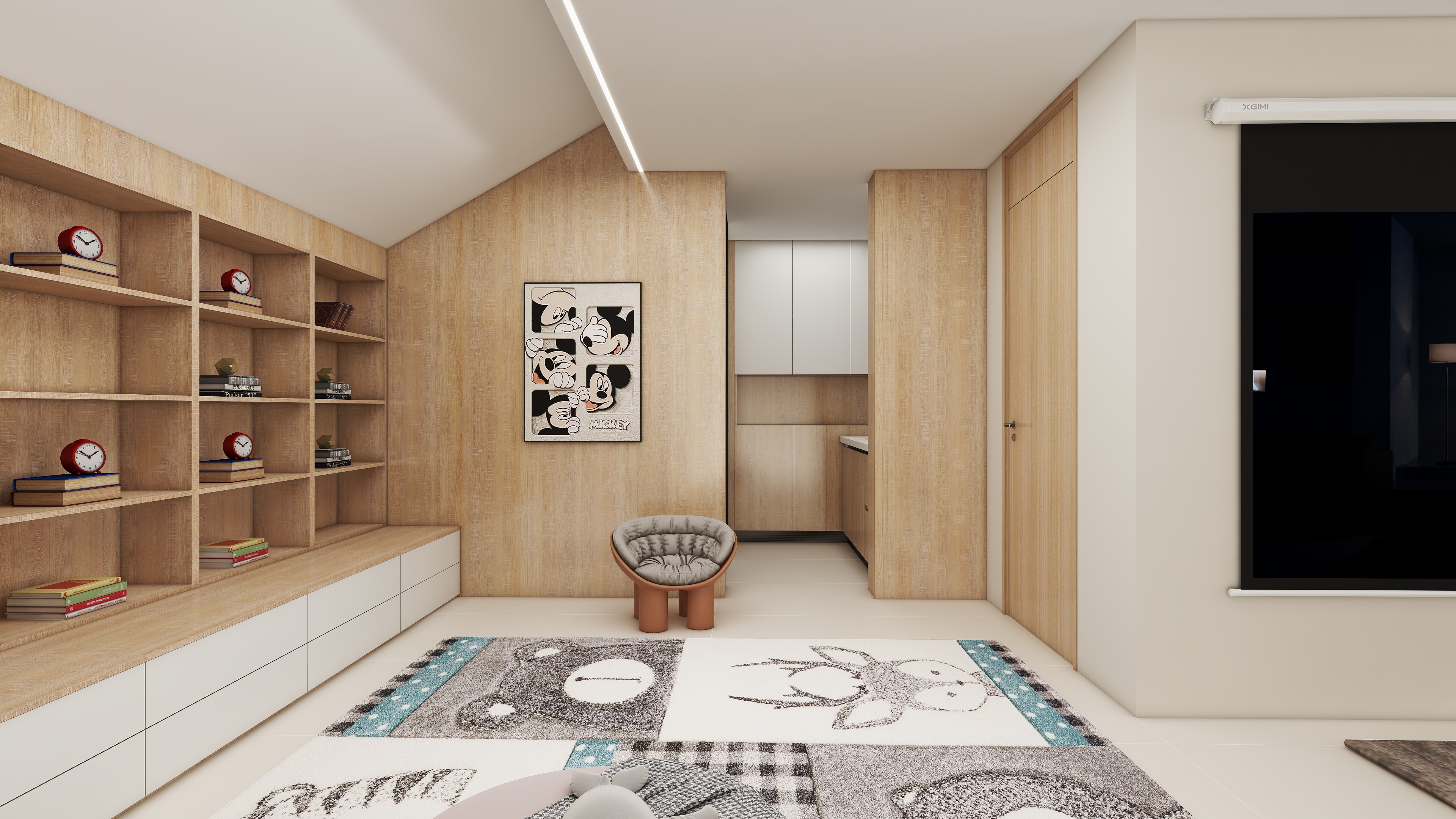 南通坤朗家装设计有限公司-复式奶油风装修效果图