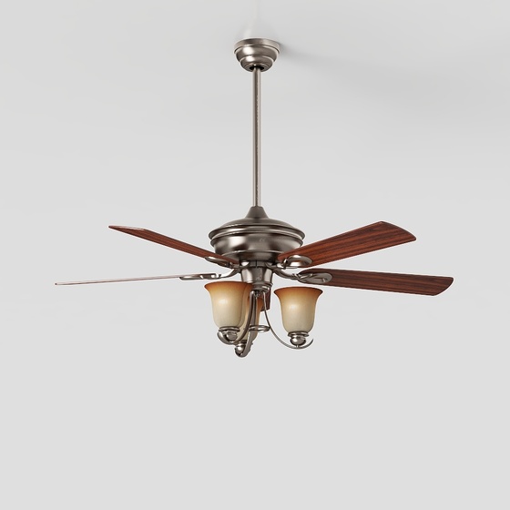 Wabi Sabi Fan Chandelier 3D Model in Golden