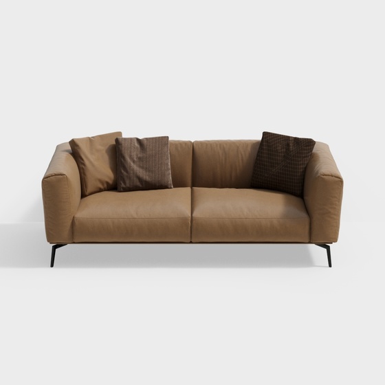 Nordic living room leather multi-person sofa