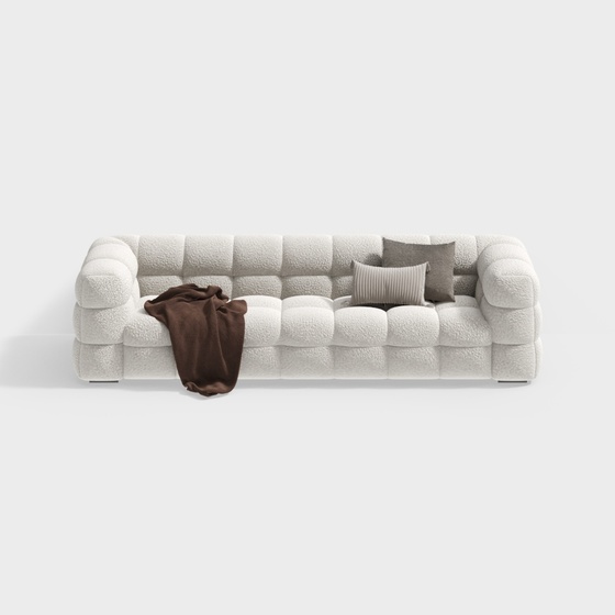 Modern cream style White multi-person sofa