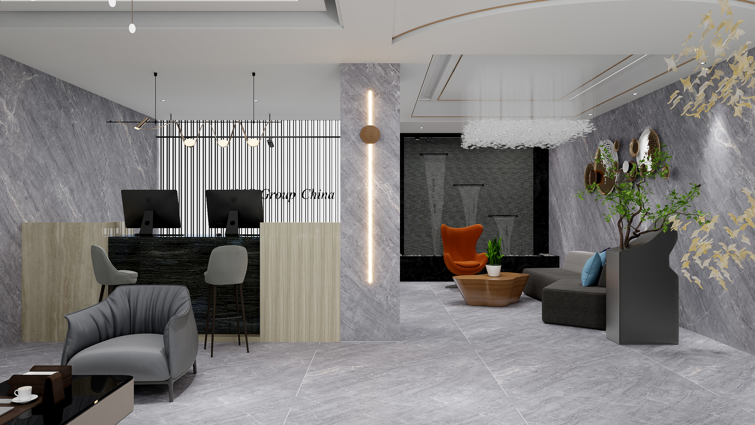 设计师玉京子-宾馆大厅装修效果图