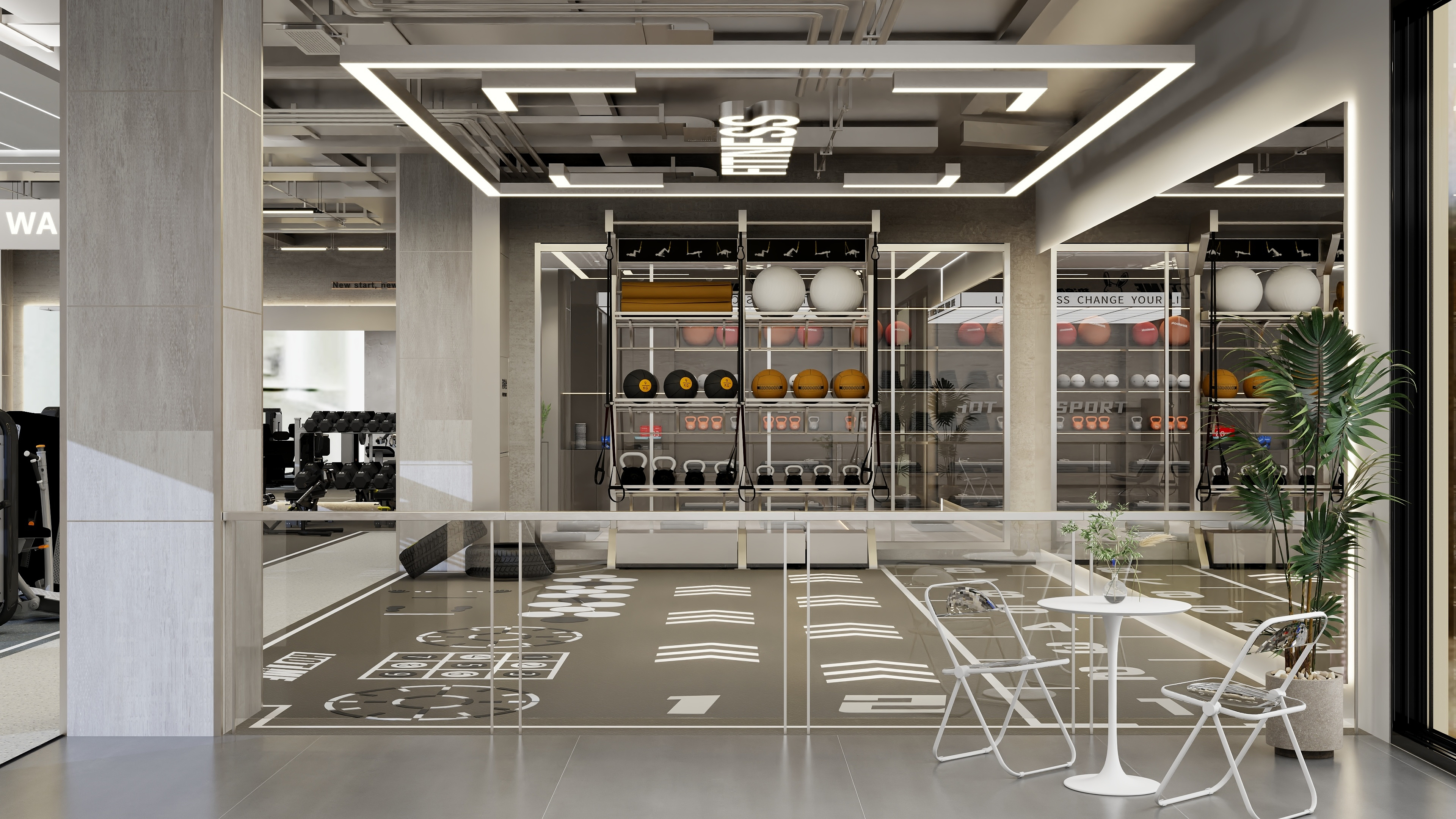 子粲设计-大连400平HOTME健身房-装修设计方案