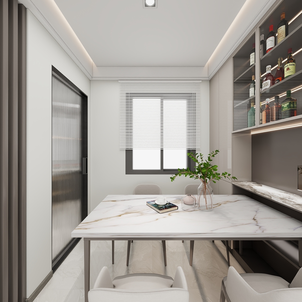 壹诺设计工作室-82㎡3室-现代简约 一层客餐厅装修效果图第3张