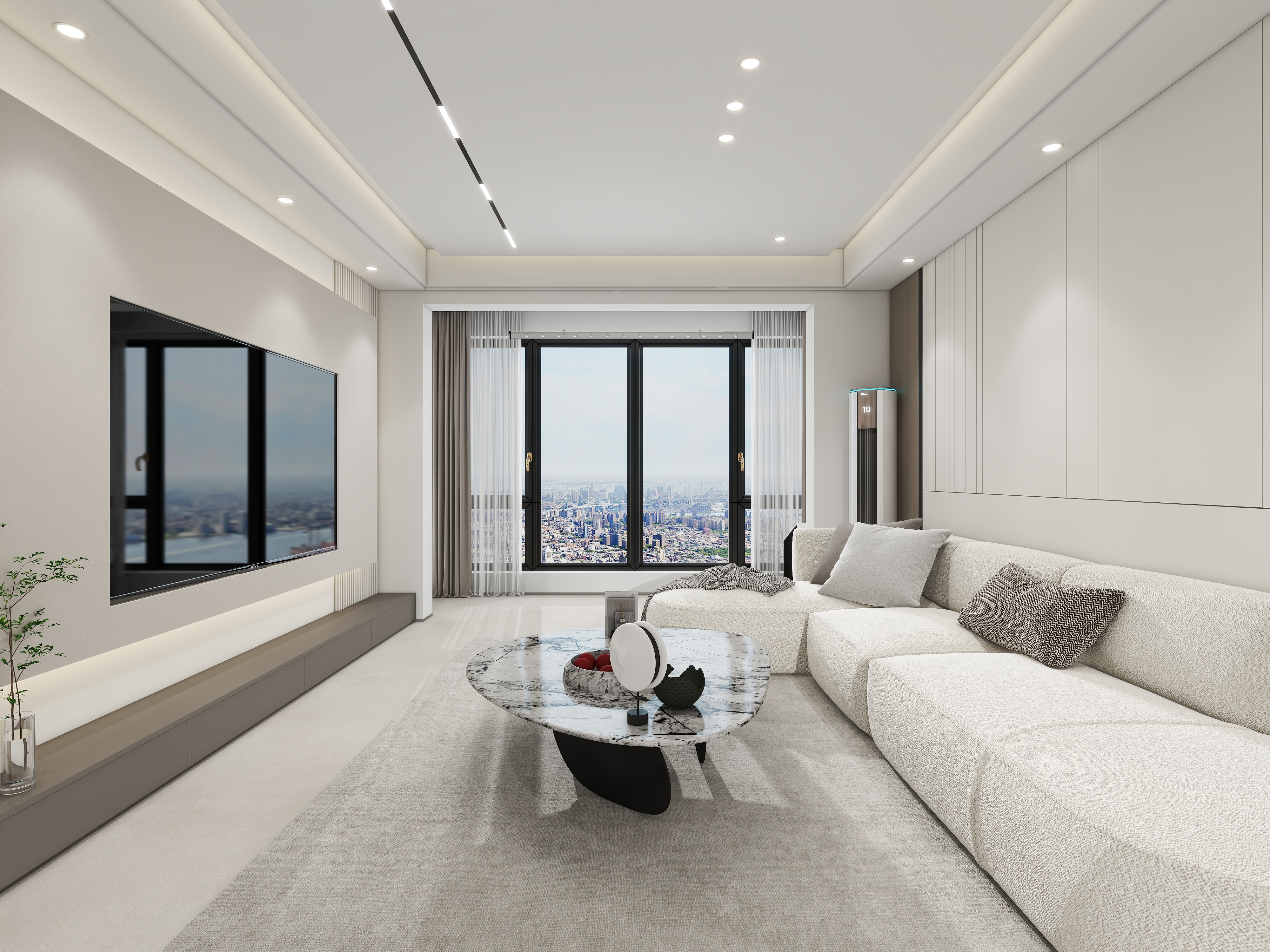 星空设计500-现代简约108㎡3室装修效果图