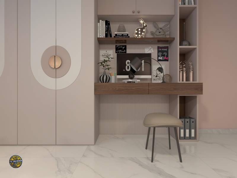 Pink Transitional Home Office Haven