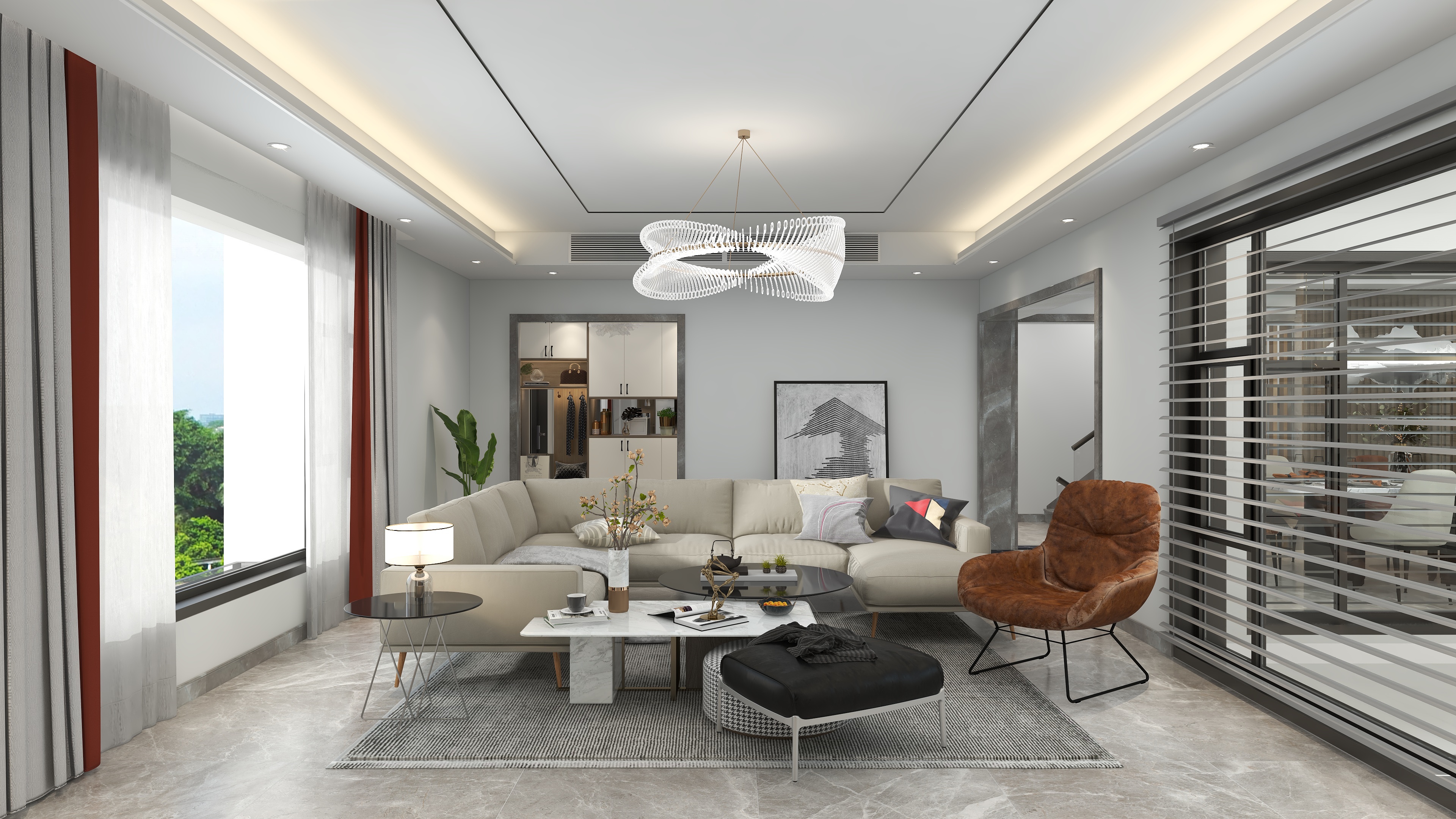 四月蚂蚁子弹飞-200m²现代轻奢风丽春湖别墅-装修效果图