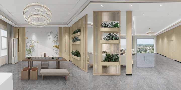 赣州盛福-设计师-钟冬华-2024.4.17吴家春养老院大厅墙顶-装修设计方案