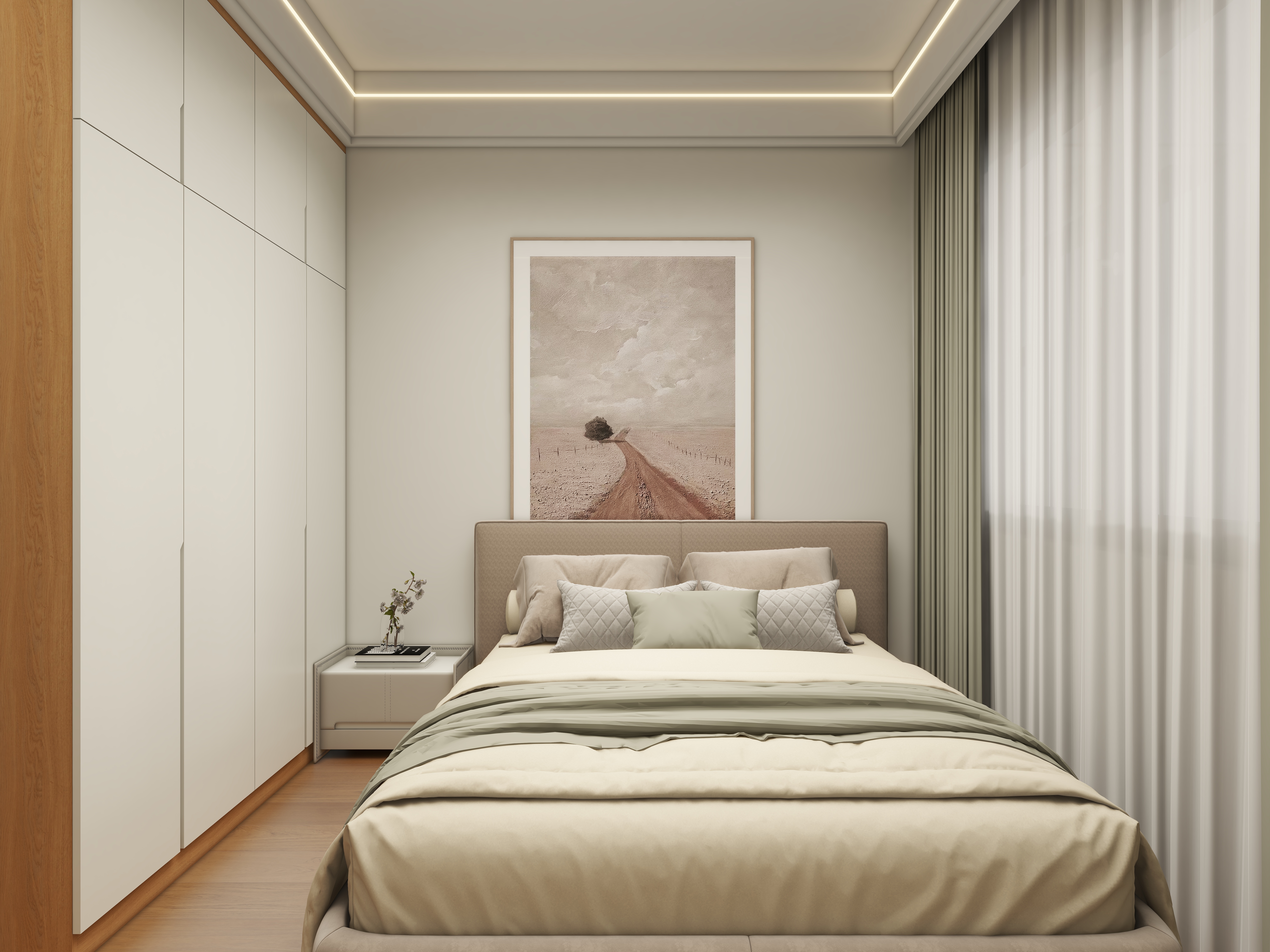 壹诺设计工作室-114㎡3室-原木风装修效果图