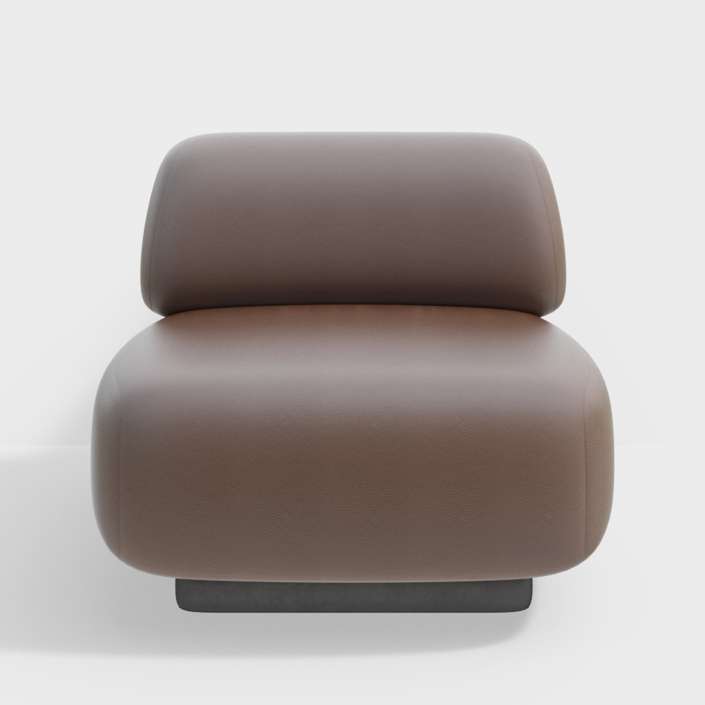 现代客厅皮艺单人沙发3D模型