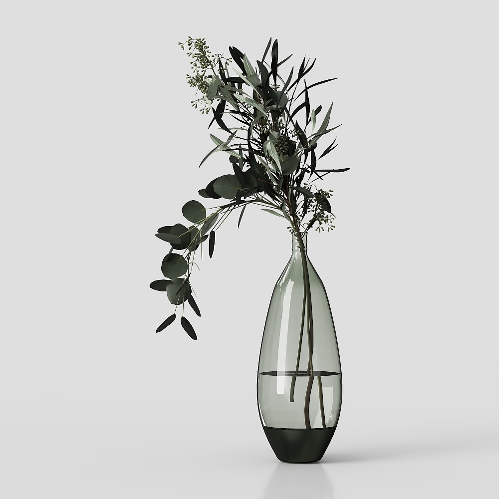 现代卧室花瓶花艺3D模型