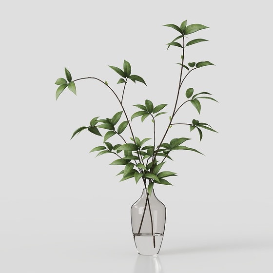 Simple living room vase green plant