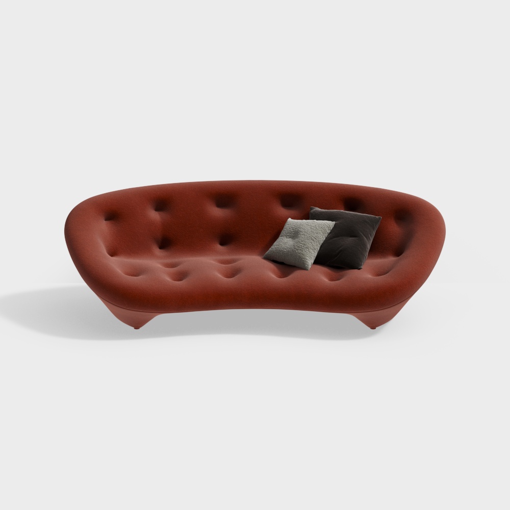 现代红色创意多人沙发3D模型