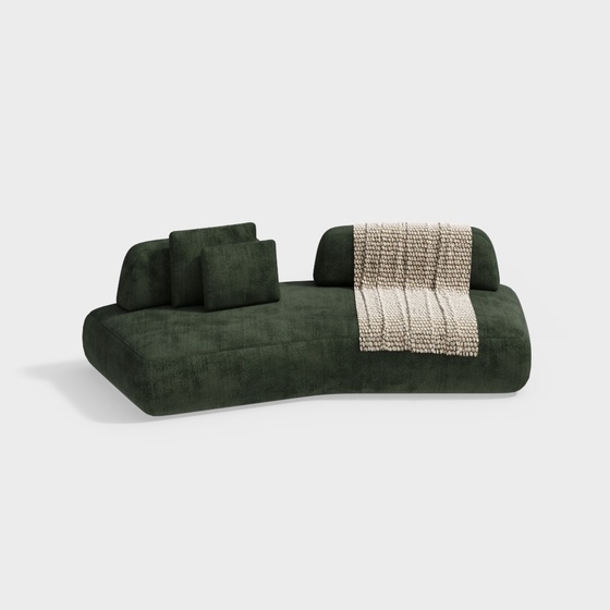 Modern South ocean wind living room green fabric multi-person sofa