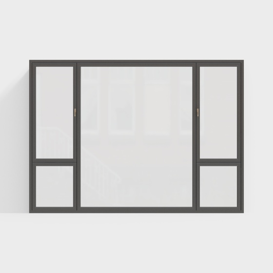 Simple Black Sliding Window 3D Model for Homes