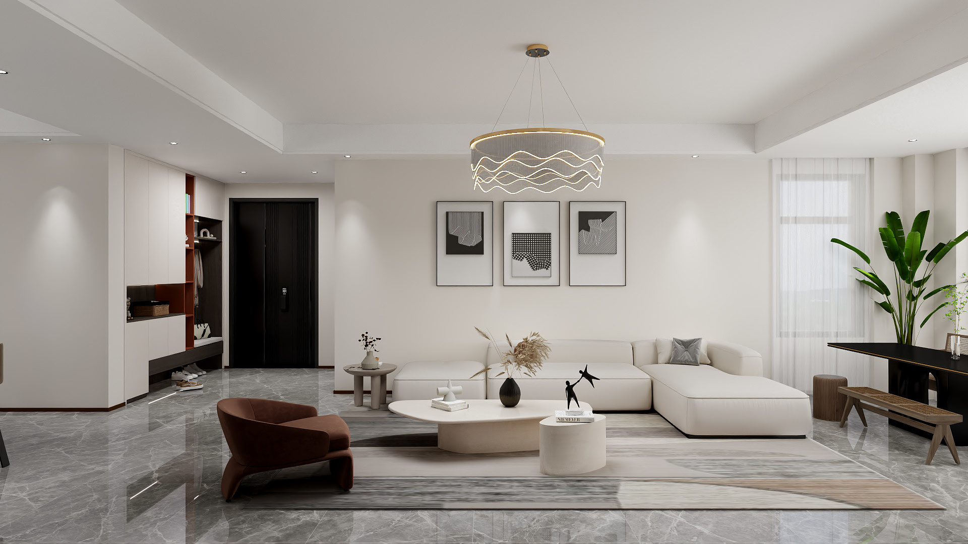 100元设计方案-200m²现代简约风格设计装修效果图