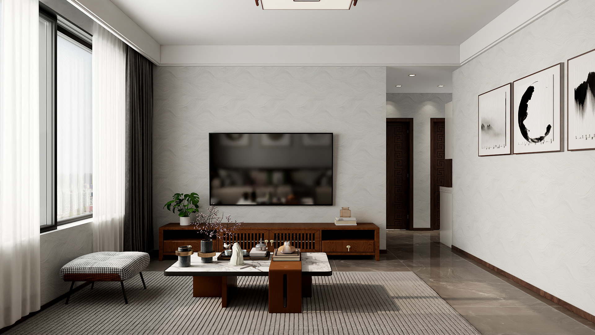 云起设计丨云起-新中式-51m²装修效果图