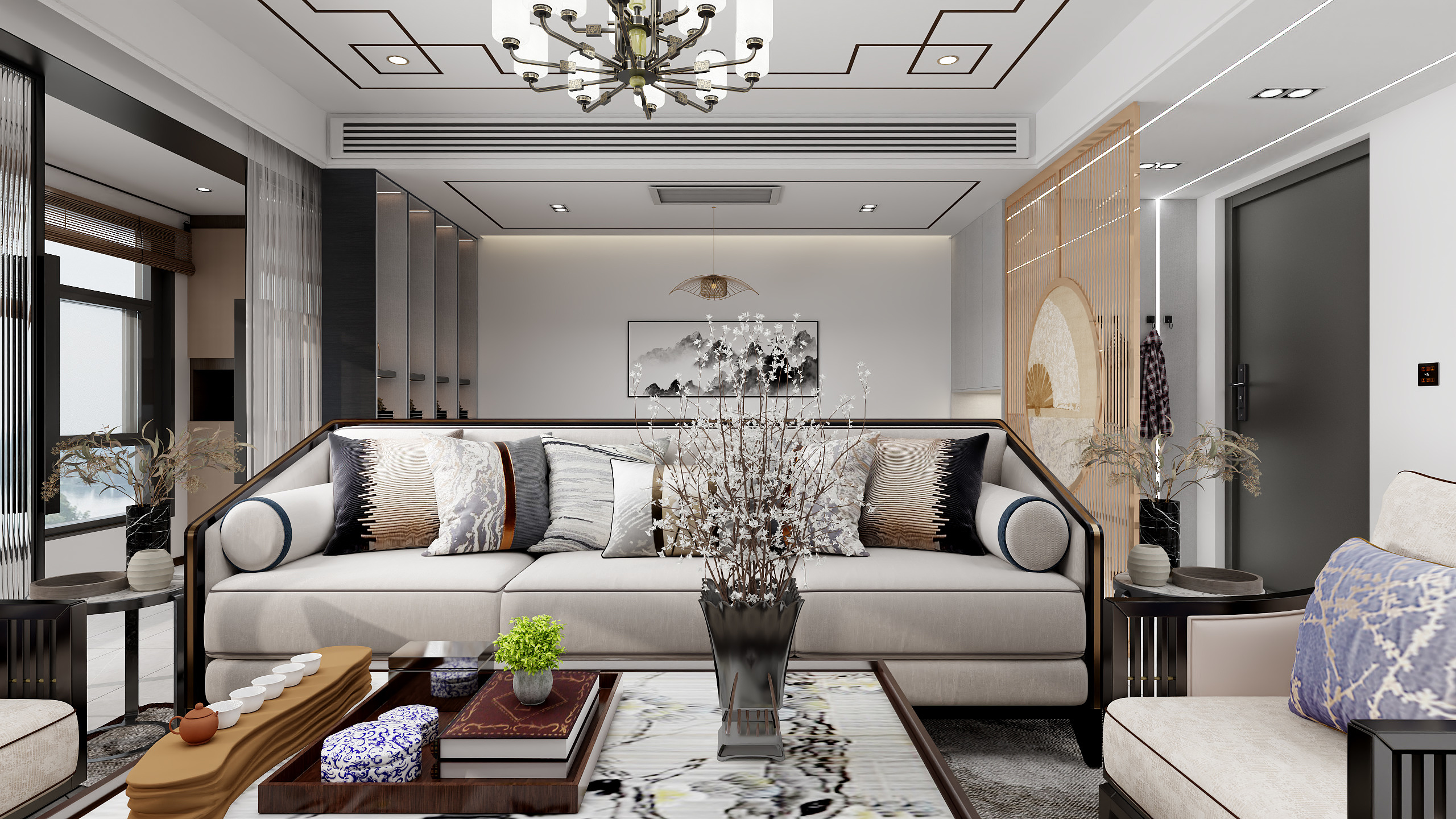 玖创设计-佰盛新中式装修效果图