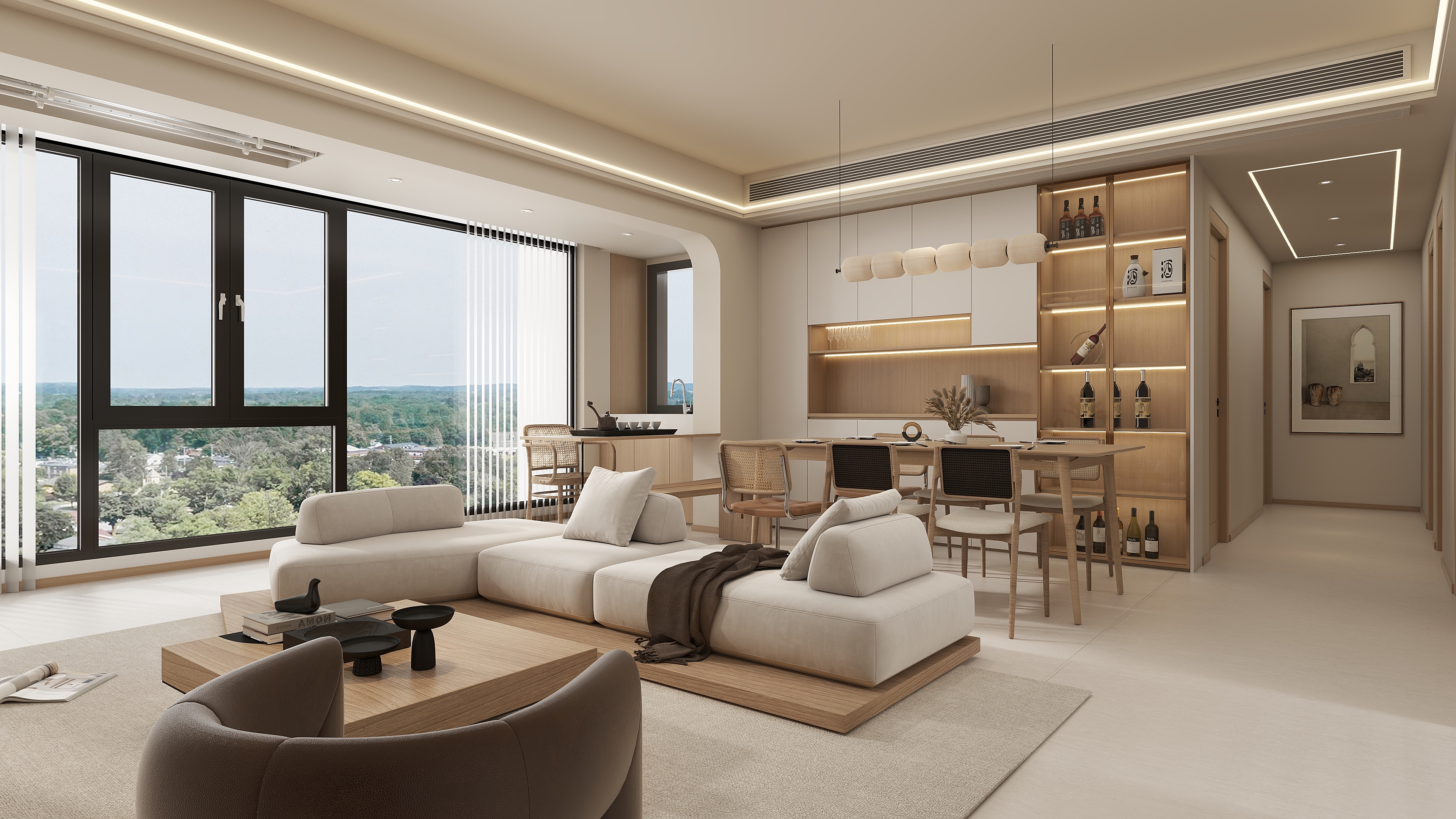 设计师HUANGQIHAO-崇文府109㎡ 4室2厅2卫1厨装修效果图