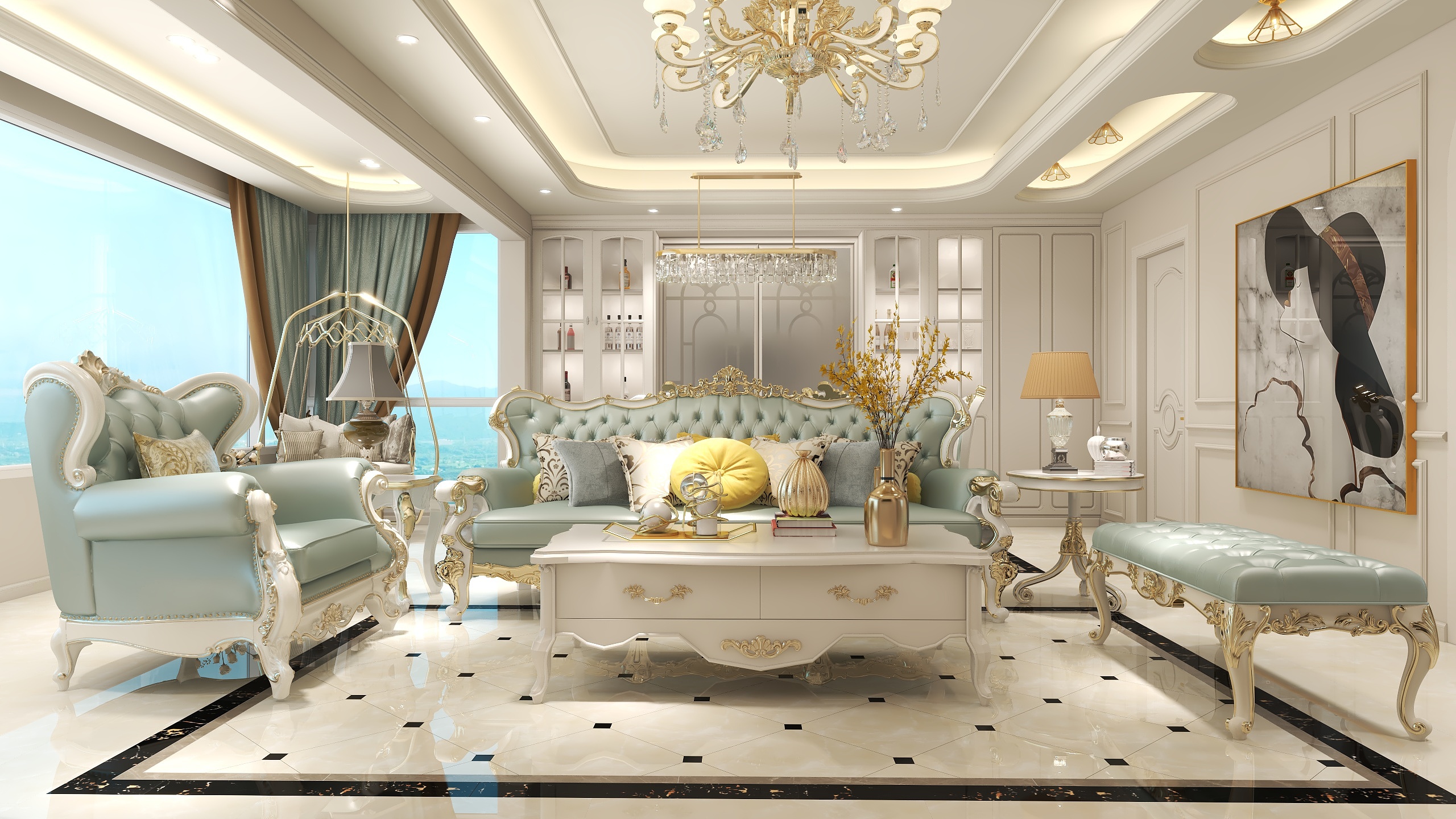 邓显俞-【欧式】观澜湖137m²四室装修效果图