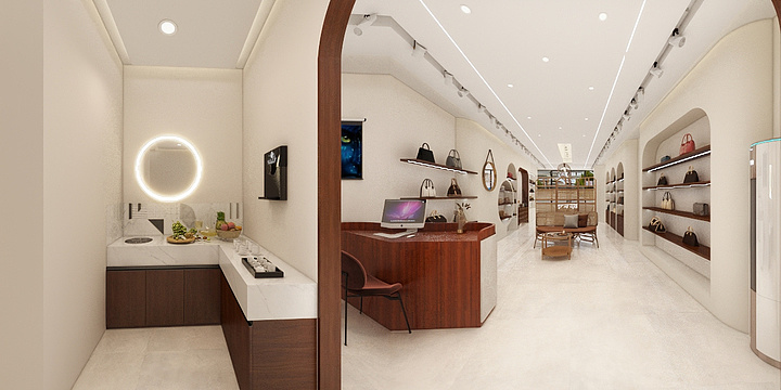 静河设计工作室-米兰包包门市一楼-装修设计方案