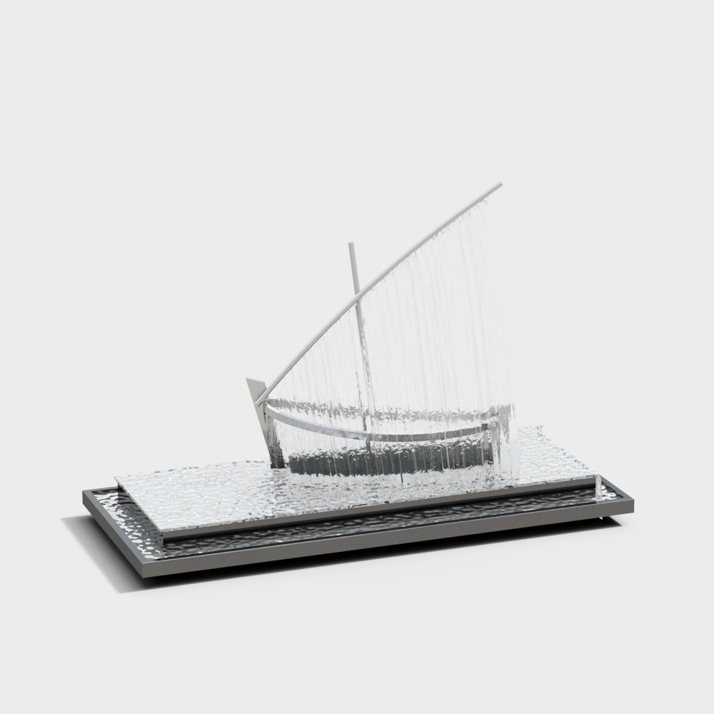 现代广场音乐喷泉3D模型