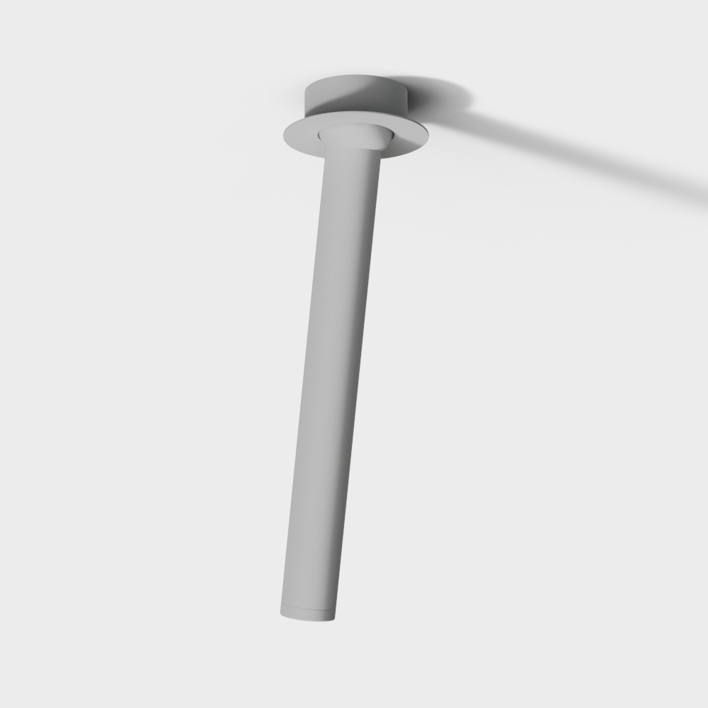 现代酒店白色长射灯3D模型