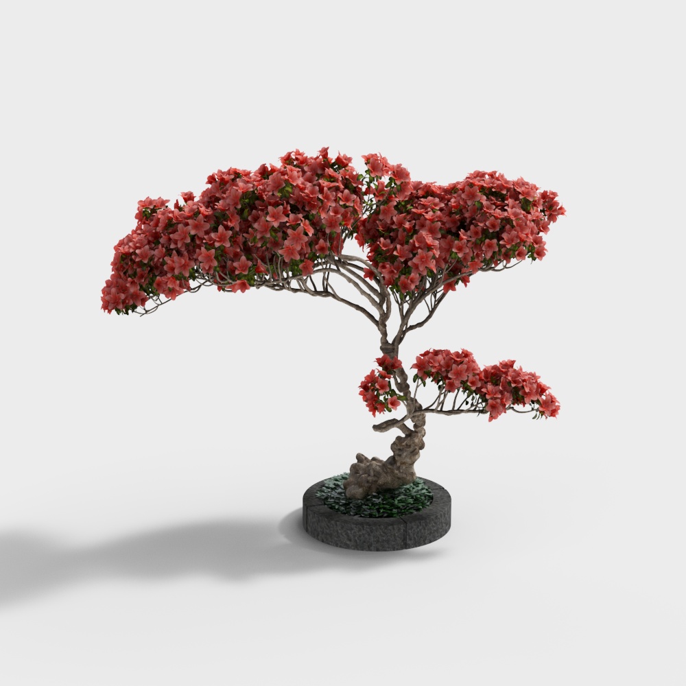 中式园林桃树景观3D模型