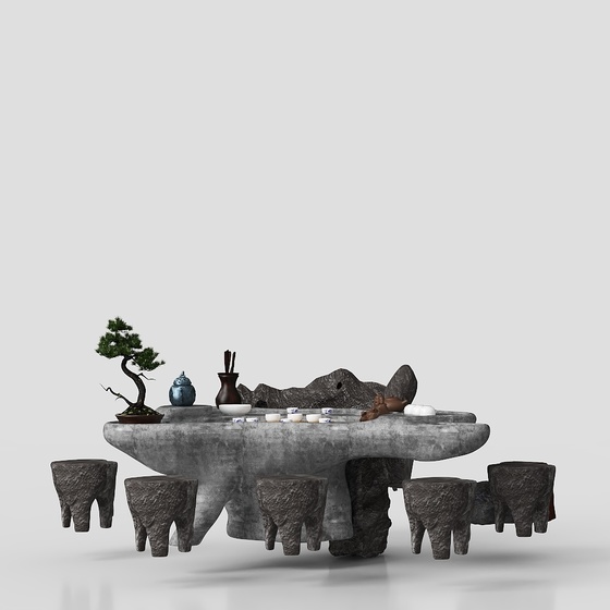 New Chinese garden tea table landscape