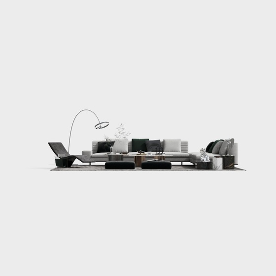 Modern living room sofa and coffee table combination