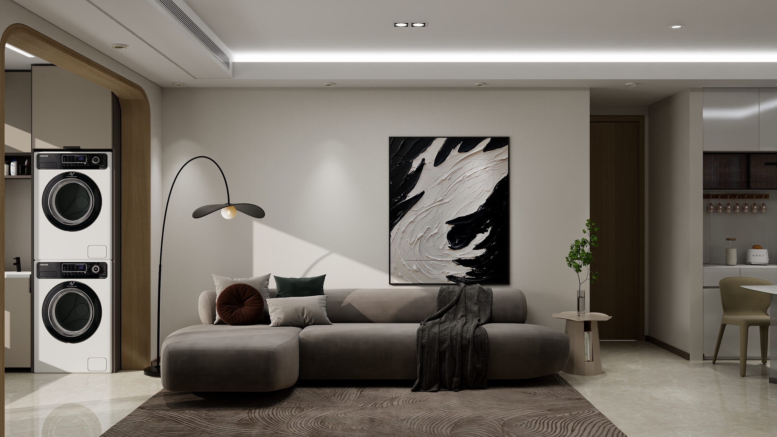 My设计(Mike)-中南青樾现代简约88㎡3室装修效果图