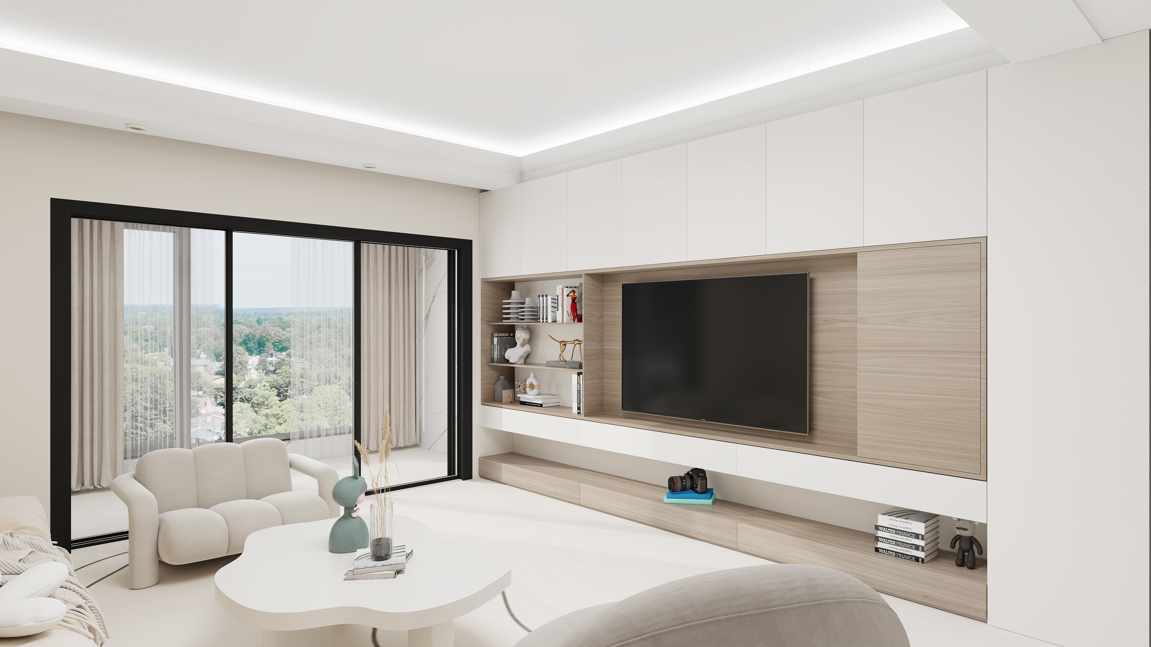 新岩素西安专卖店-开曼米白-装修设计方案