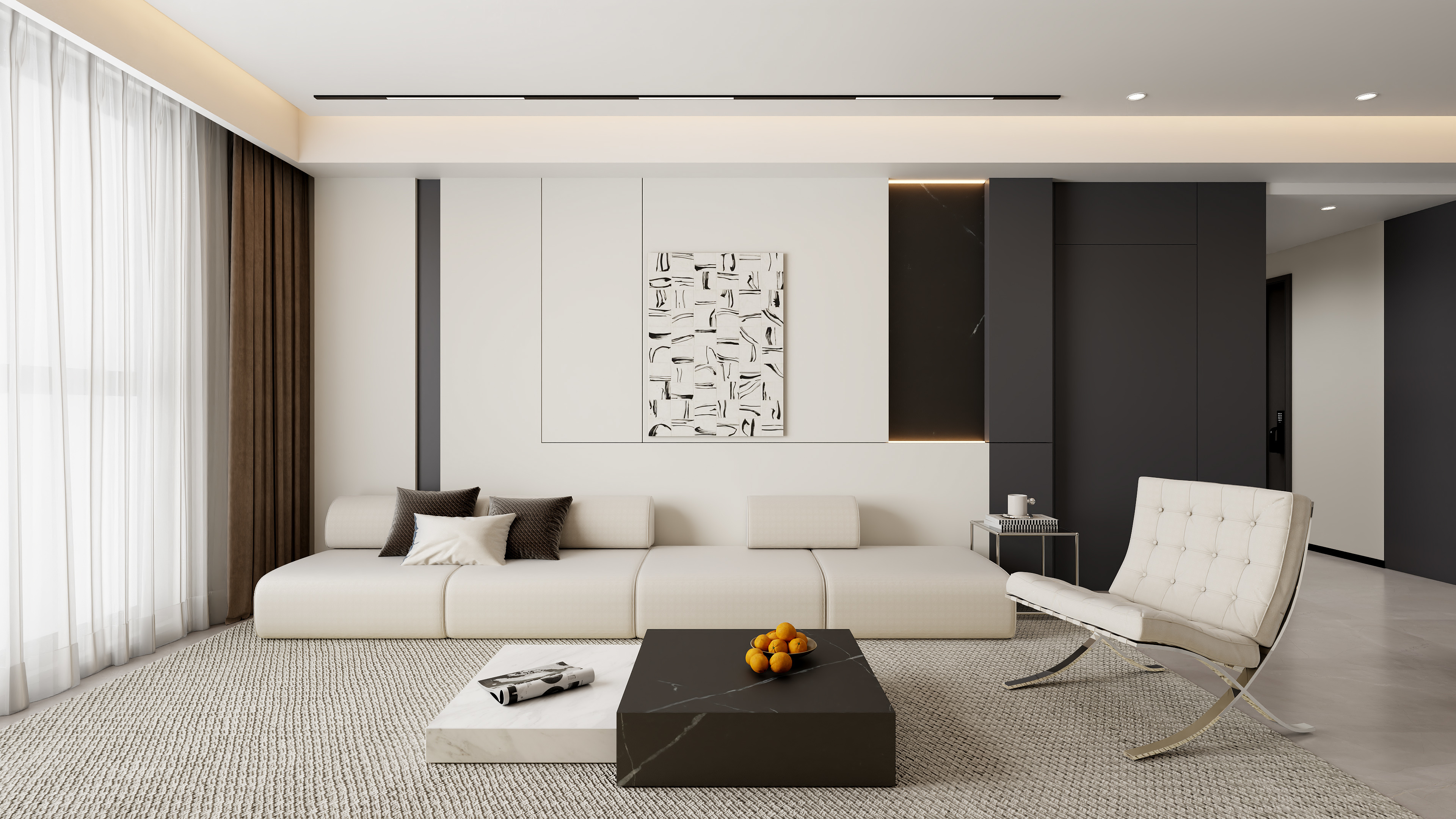 星空设计500-现代轻奢149㎡3室装修效果图