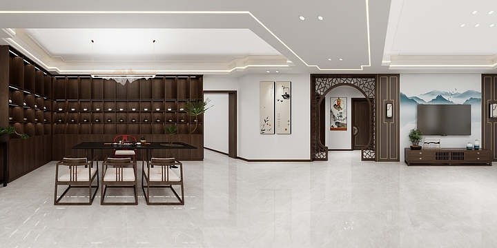 设计师-瑞芳-李府--别墅设计中式风格-装修设计方案