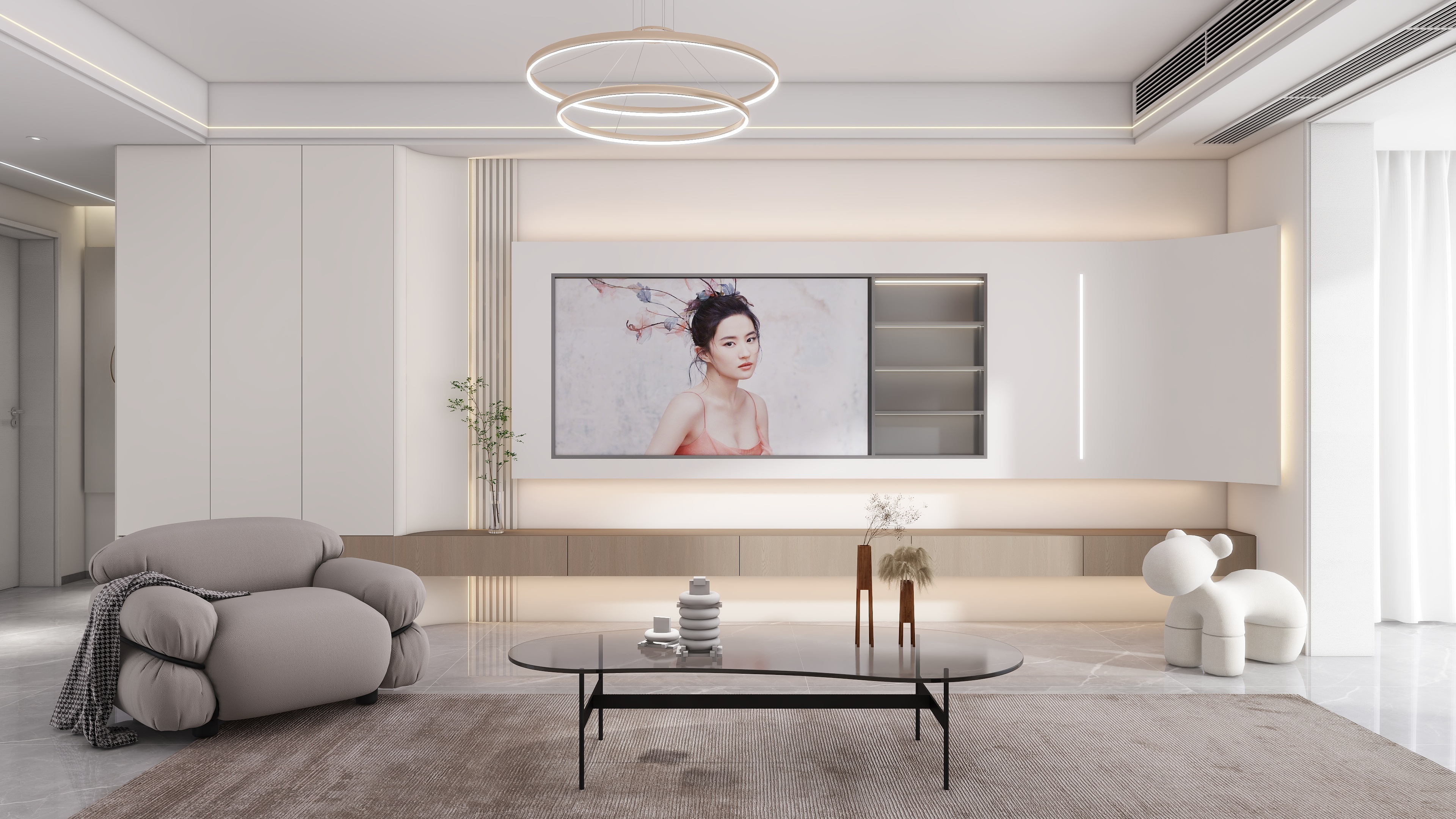 小胡设计-怀宁县水岸峯景现代简约128㎡3室-装修设计方案