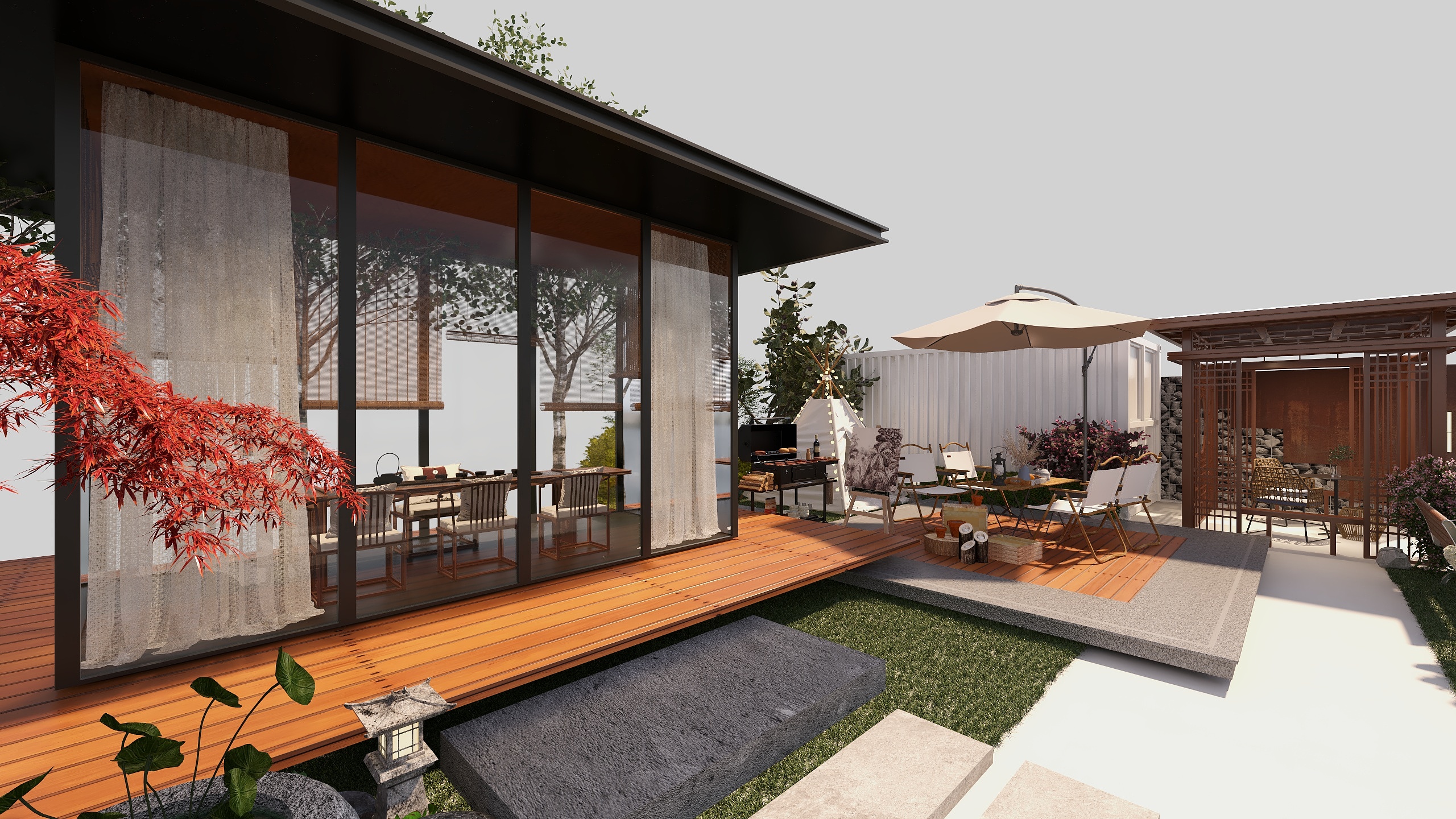 陆拾空间-花园庭院展厅-装修设计方案