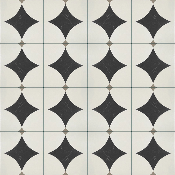 Black and White Geometric Vintage Flooring 3D Model