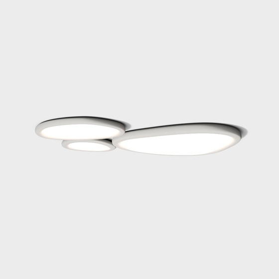 Modern Living Room Ceiling Light 3D Model in Black