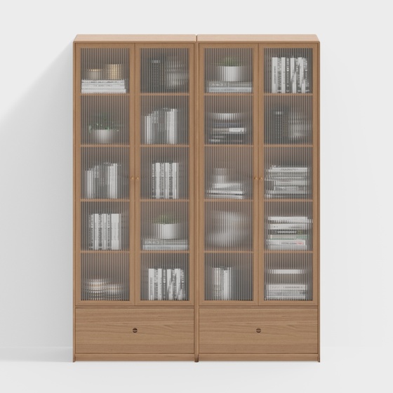 Nordic study double drawing bookcase