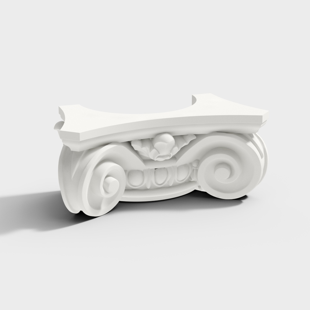 简欧卧室罗马柱头3D模型
