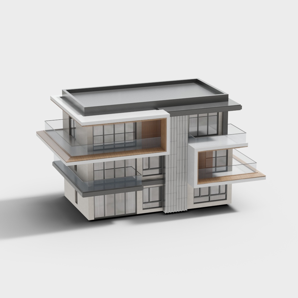 现代郊区别墅3D模型
