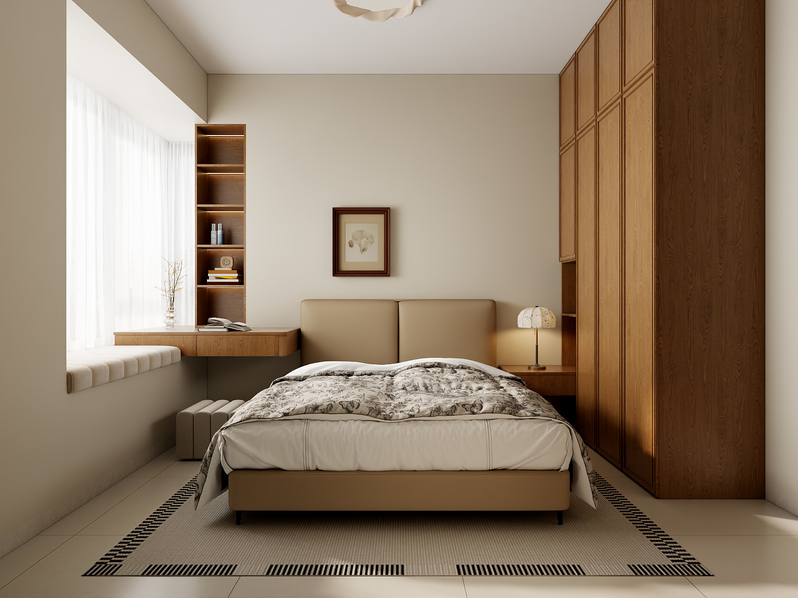 QC設記-世城悦湖中古奶油风装修效果图