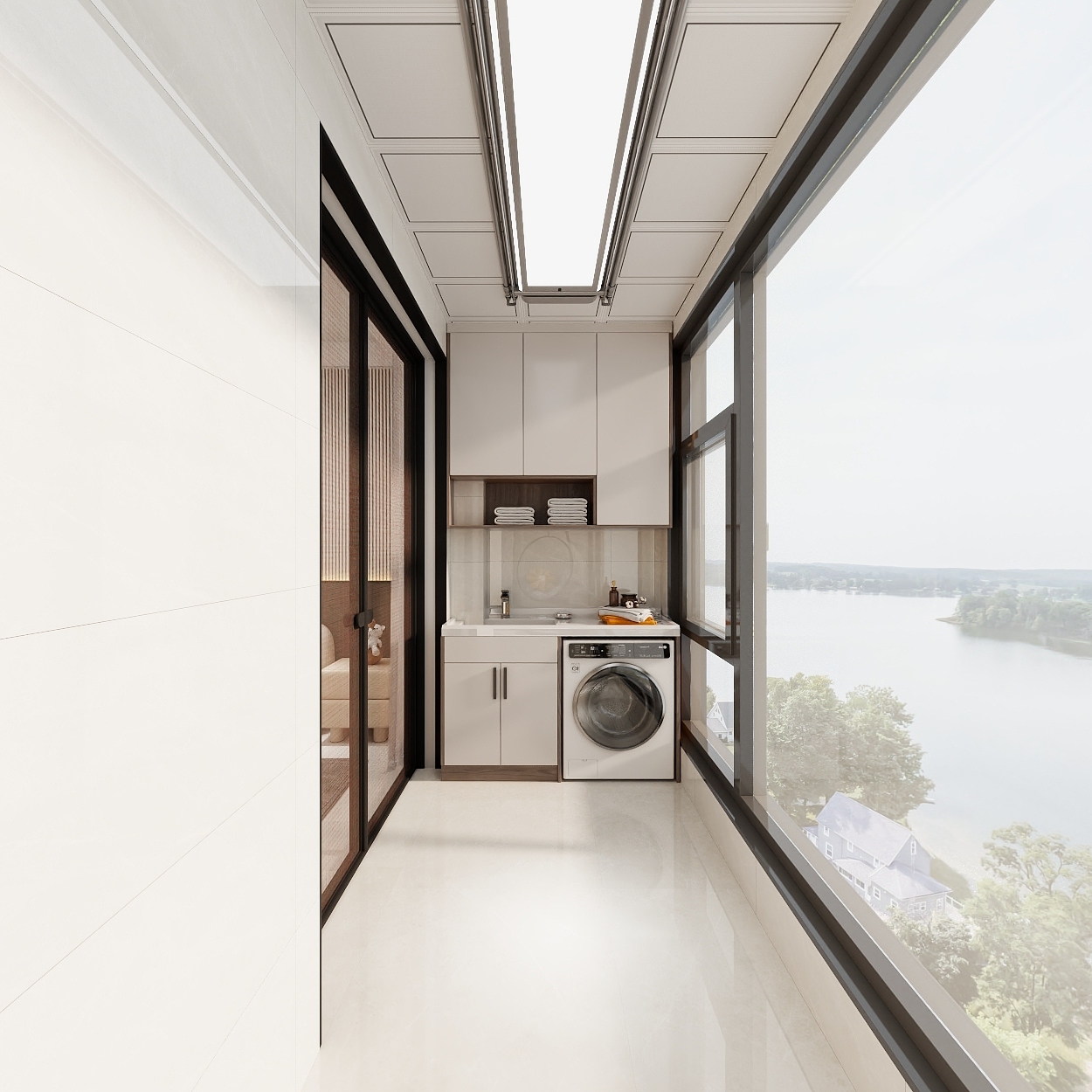 艺雅丽-106平奶油风格一层阳台装修效果图第3张